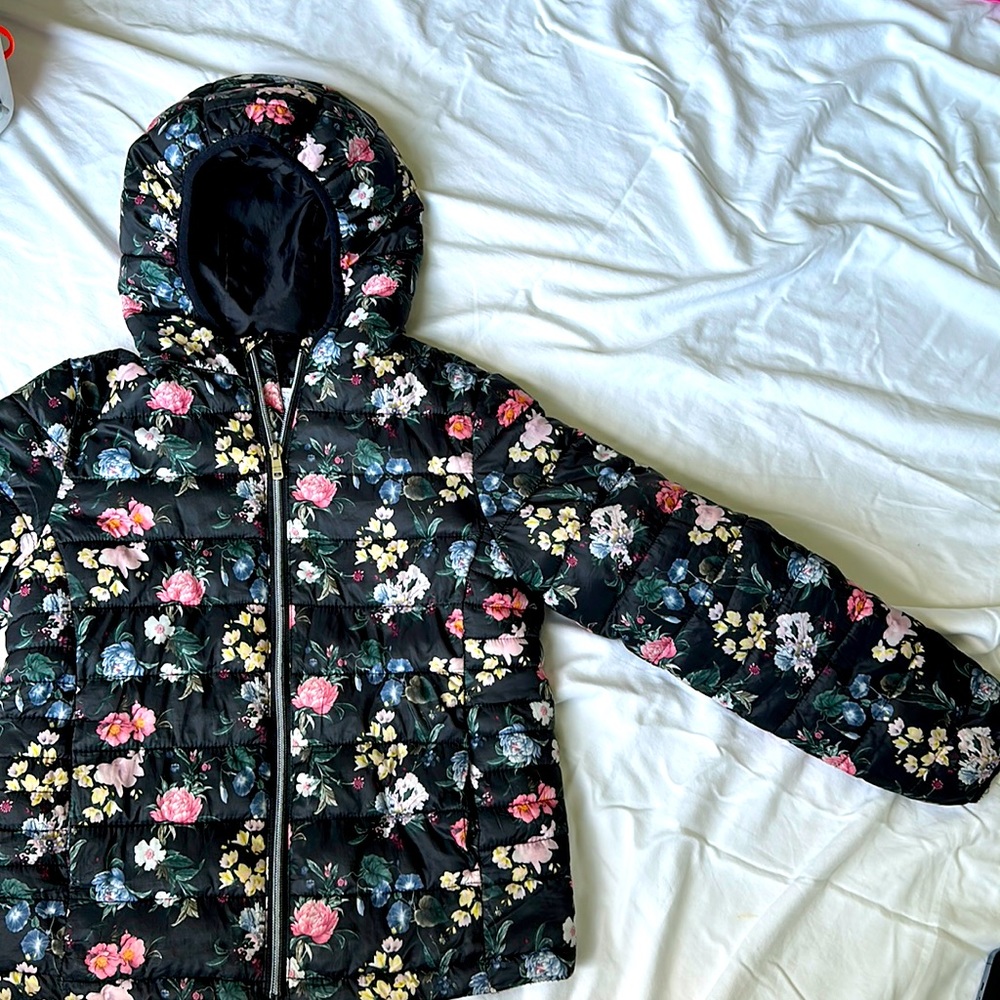 Floral black kids jacket